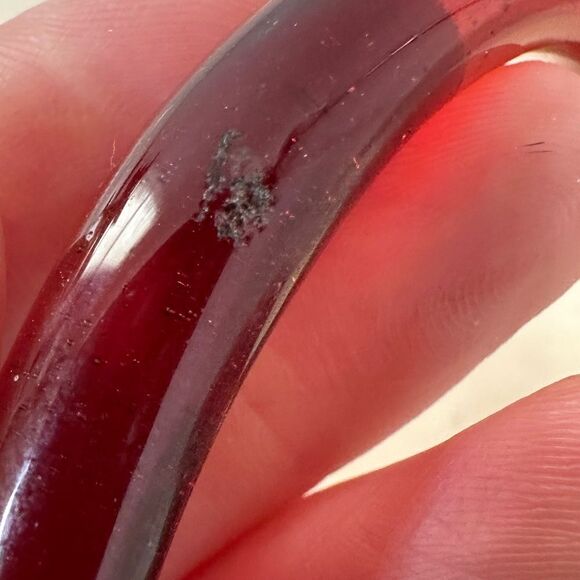 Vintage Red Roman Glass Bangle Bracelet - Picture 5 of 7